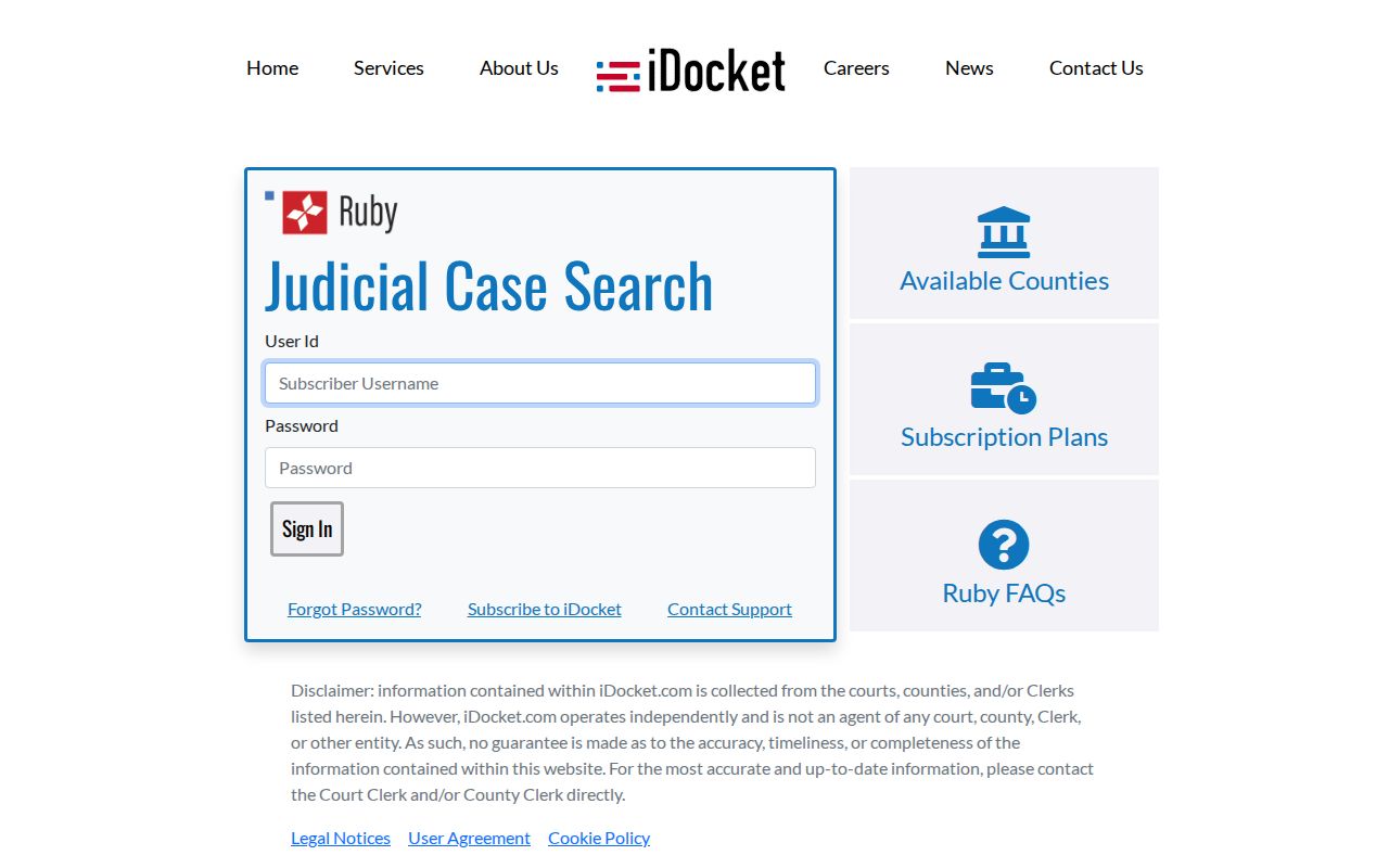 Eastland County case search iDocket sign-in