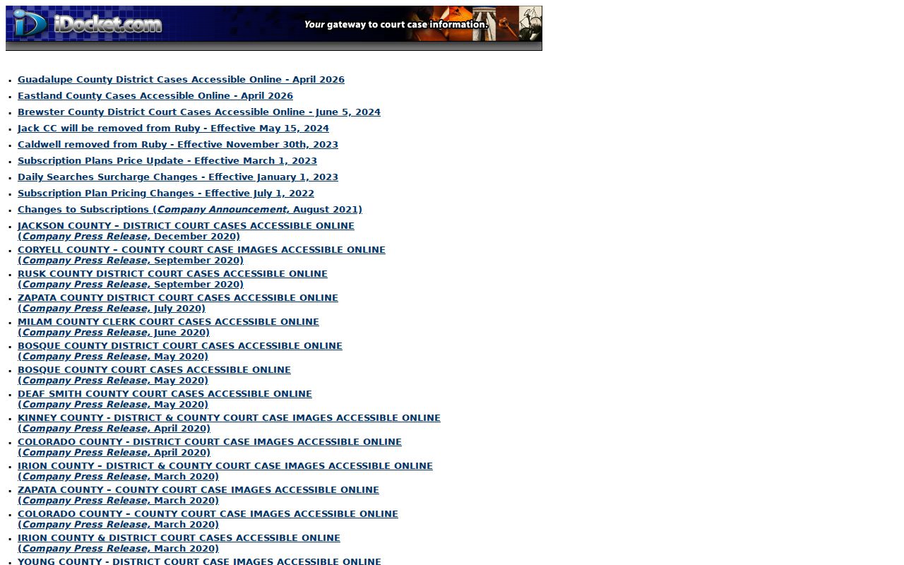 Eastland County court records image access announcement